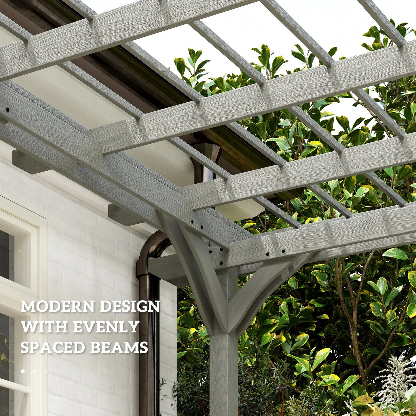 Outsunny 12' x 16' Outdoor Pergola, Wood Gazebo Grape Trellis with Stable Structure for Climbing Plant Support, Gray