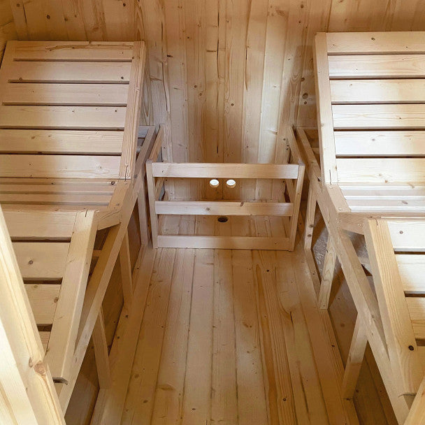 Outdoor Rustic Cedar Square Sauna – 4 Person – 4.5 kW UL Certified Electric Heater