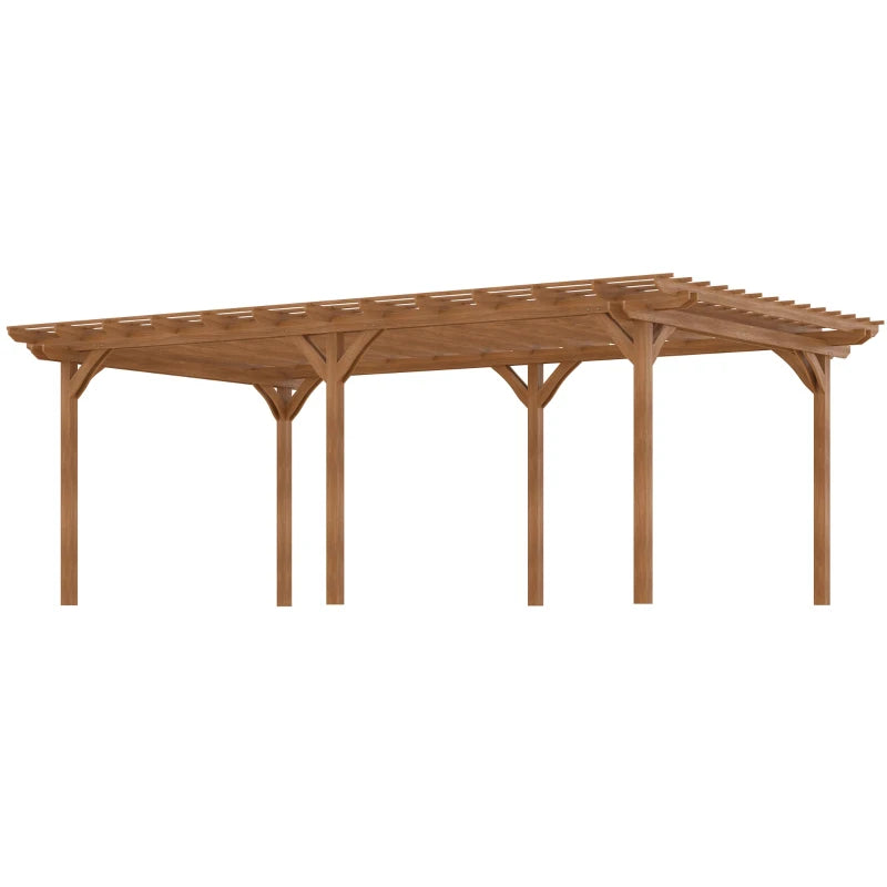 Outsunny 12' x 20' Outdoor Pergola, Wood Gazebo Grape Trellis with Stable Structure for Climbing Plant Support, Garden, Patio, Backyard, Deck