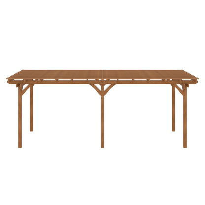 Outsunny 12' x 20' Outdoor Pergola, Wood Gazebo Grape Trellis with Stable Structure for Climbing Plant Support, Garden, Patio, Backyard, Deck