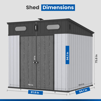 Aleko 8x7-ft. Outdoor Shed with Pent Roof