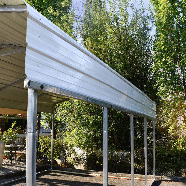 Aleko 12 x 25 x 9.6' Metal Carport with Corrugated Roof - Gray