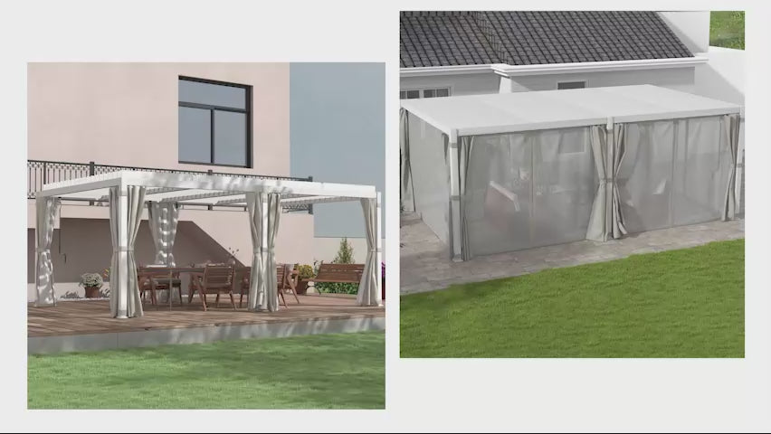 Video of 12 x 19 Aluminum Pergola with curtains